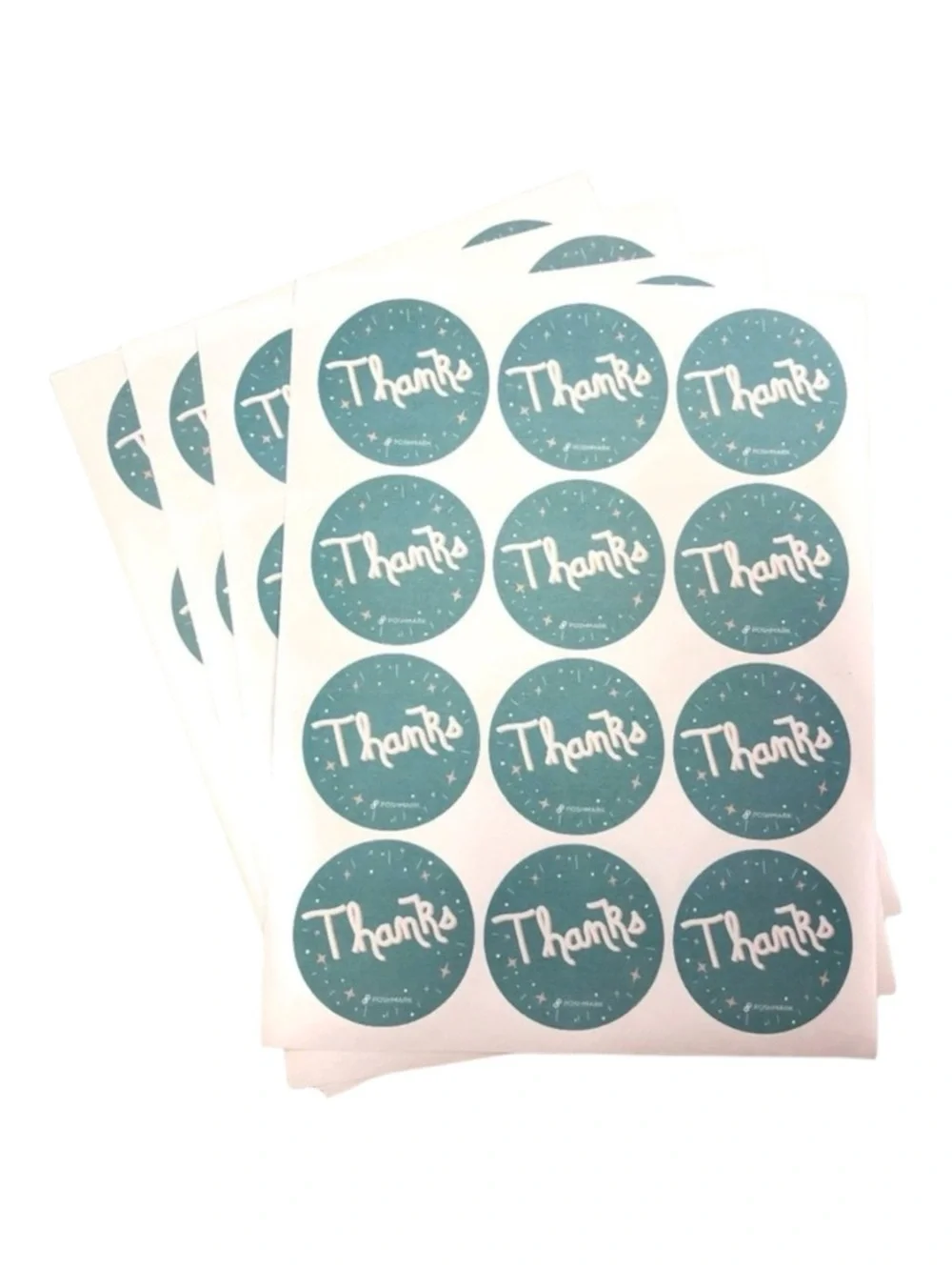 new Poshmark ★ Set 48 Thank You Stickers ★ Blue ★ 2.5” Round ★ Limited Edition ★
